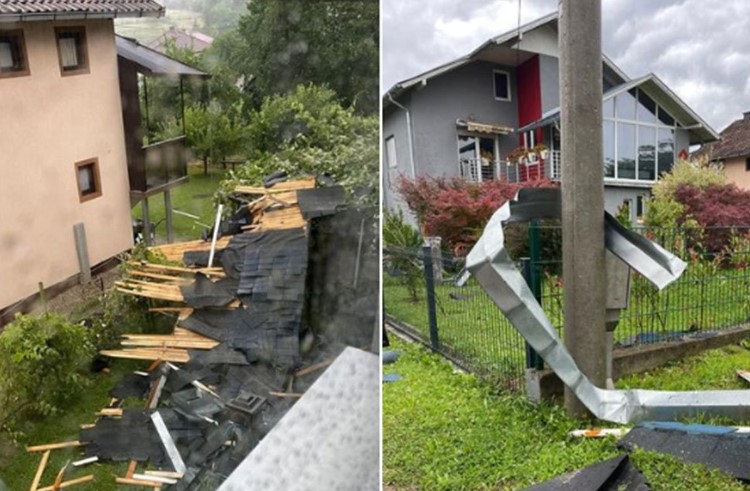Kuće raskrivene i oštećene: Pogledajte razmjere jakog nevremena u Srpcu FOTO
