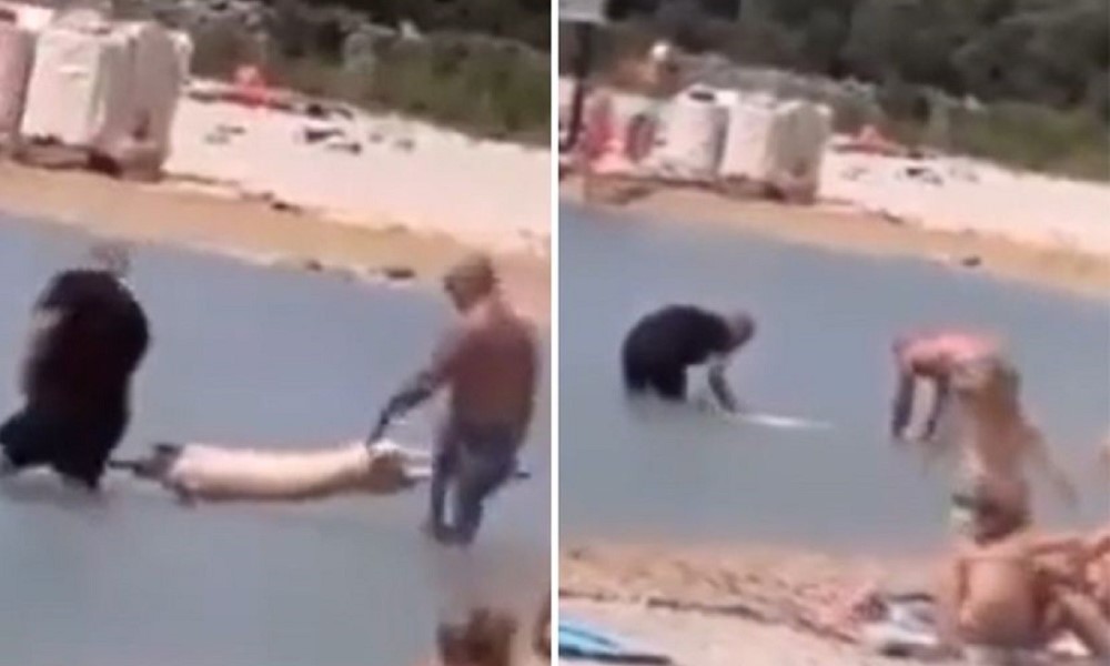 Dobro ga posolili: Turisti unijeli prase na ražnju u more VIDEO