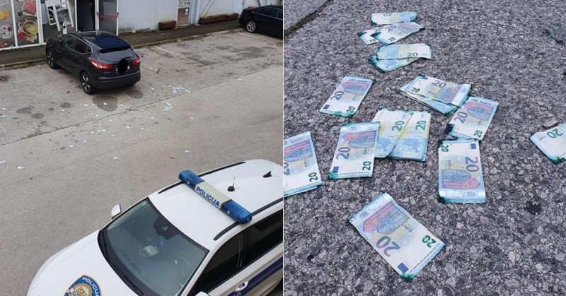 Nestvarne scene: Pljačkaši raznijeli bankomat, novac se “razletio” po cesti FOTO
