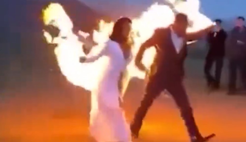 Mladenci “obrnuli igricu”: Zapalili se na dan vjenčanja VIDEO
