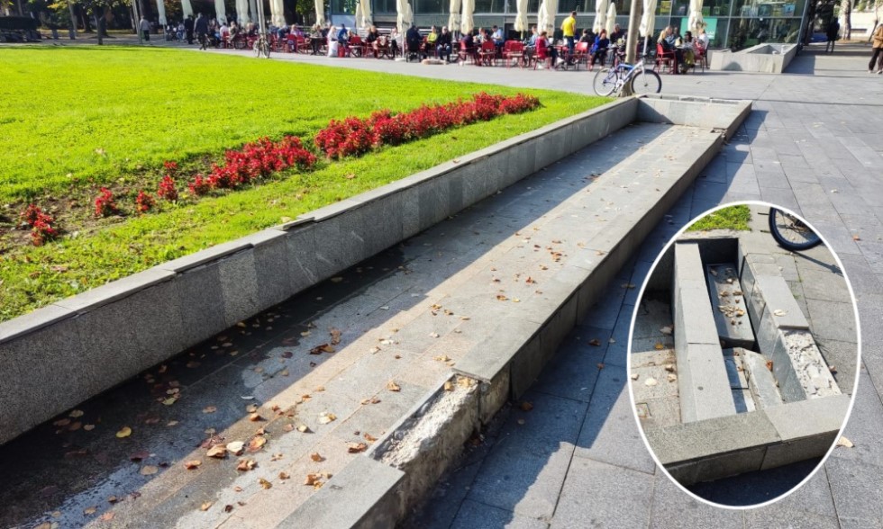 Hoće li ovakva dočekati turiste u Banjaluci? Oštećena fontana u parku Petar Kočić FOTO/VIDEO