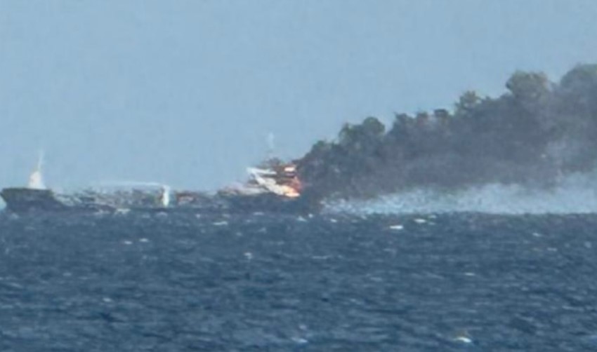 Gori njemački tanker: Prevozio stotine tona tešku naftu