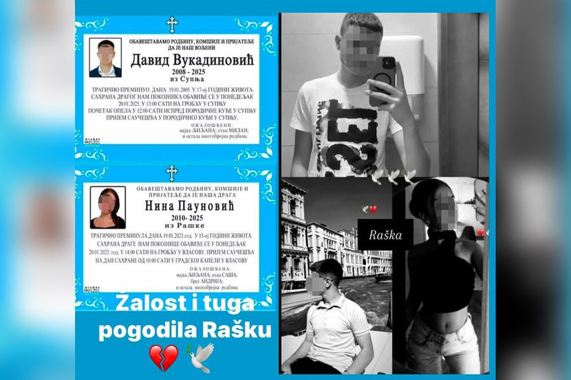 Cijela Raška tuguje za Davidom i Ninom koji su se ugušili u autu: Preminuli tinejdžer bio jedinac