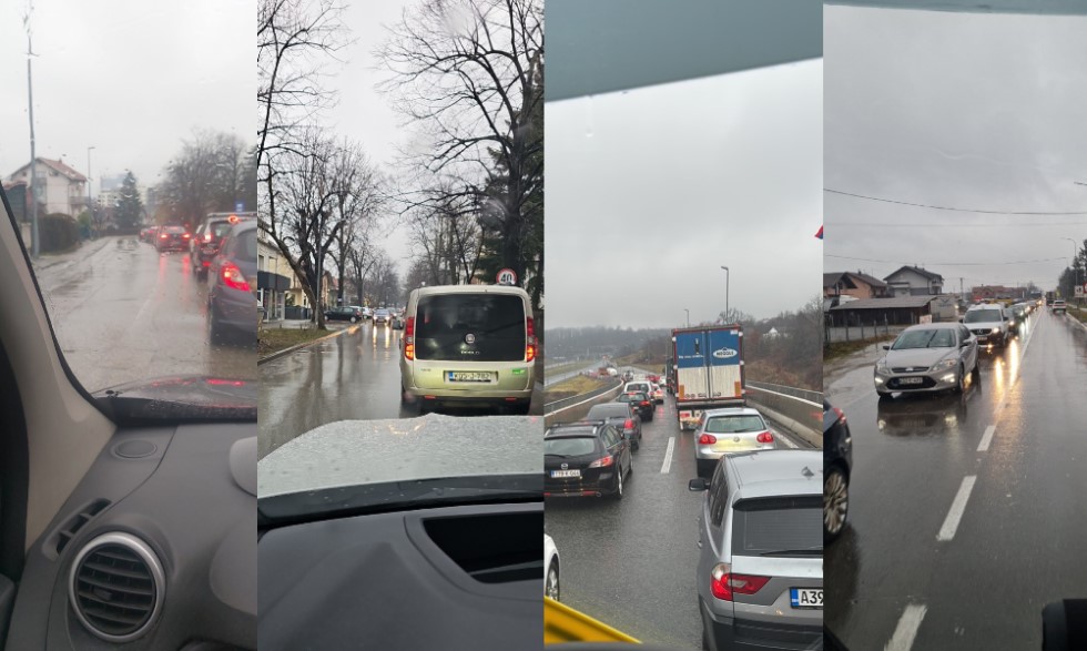 Kiša i Vučićeva posjeta učinili svoje: Saobraćaj u Banjaluci u kolapsu FOTO