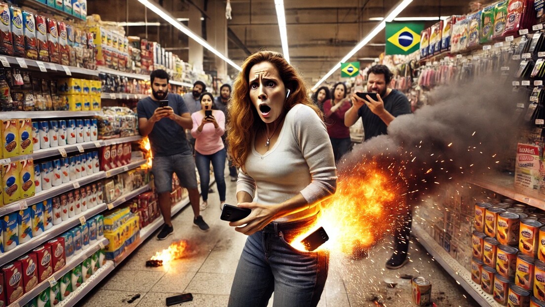 Mobilni telefon eksplodirao u džepu žene u supermarketu VIDEO