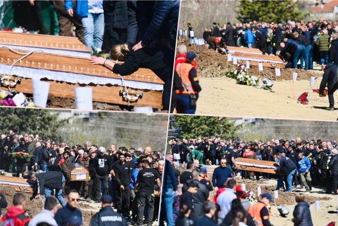 Hiljade ljudi na groblju u Kočanima: Porodice sahranjuju najmilije