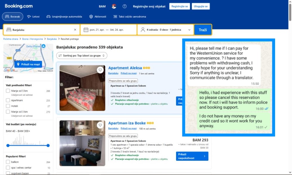 Rezervišu smještaj, pa traže bankovne račune: Evo ko pokušava da prevari banjalučke stanodavce FOTO