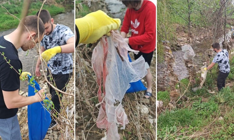 Poplava donijela smeće, oni iskrčili korito Dragočajke: Mladi iz Zalužana ponovo u akciji FOTO/VIDEO