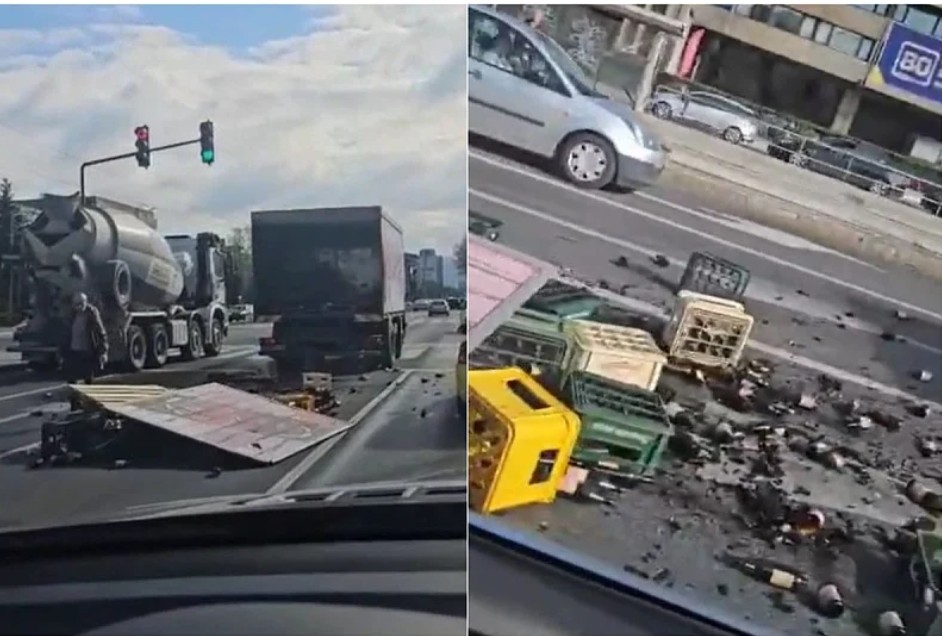 Nezgoda u BiH: Iz kamiona ispale gajbe, pive se prosule po glavnoj saobraćajnici