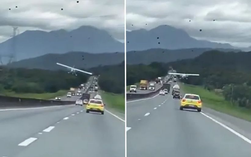 Avion prinudno sletio između automobila i kamiona: Prisebnošću vozača izbjegnuta tragedija VIDEO