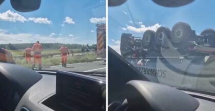 Nesreća na auto-putu: Kamion probio zaštitnu ogradu između petlji Okučani i Novska