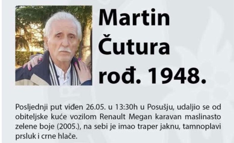 Da li ste vidjeli ovog čovjeka? Nestao Martin Čutura (77), u toku intenzivna potraga