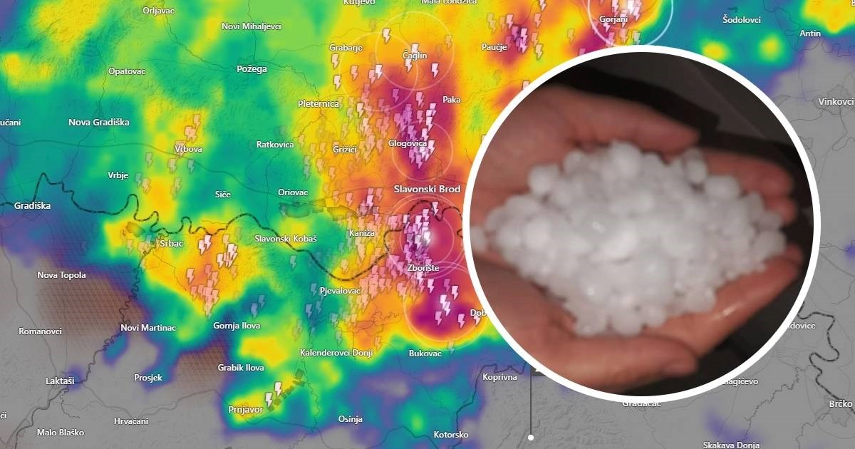Јako nevrijeme pogodilo Slavoniju: Pao led veličine lješnika