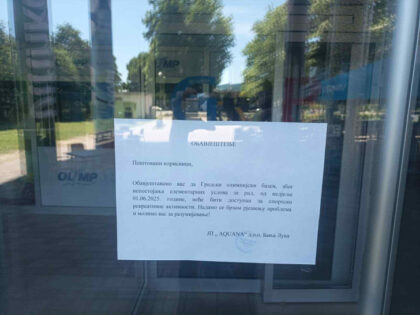 Obavještenje: Olimpijski bazen u Banjaluci od danas defitivno zatvorio vrata za sve