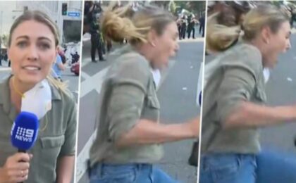 Dramatičan snimak! Reporterku pogađa gumeni metak u programu uživo VIDEO
