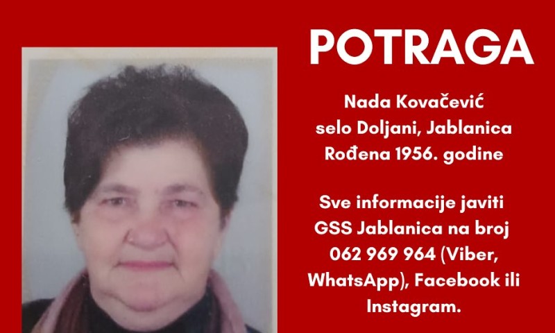 Nestala žena kod Jablanice: GSS traga za Nadom Kovačević FOTO