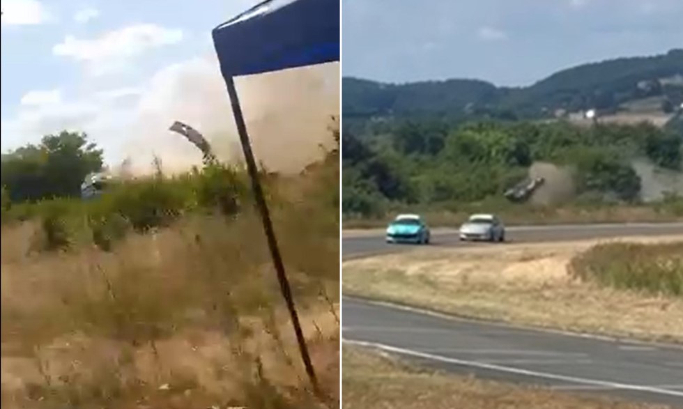 Jeziva scena u Zalužanima: Auto izletio sa staze i isprevrtao se VIDEO