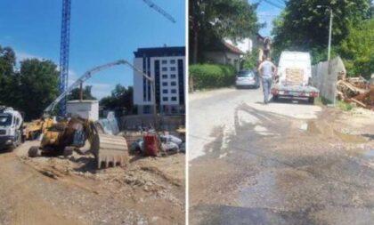 Radovi u ovoj banjalučkoj ulici: Voda i mašine na putu, saobraćaj otežan i usporen
