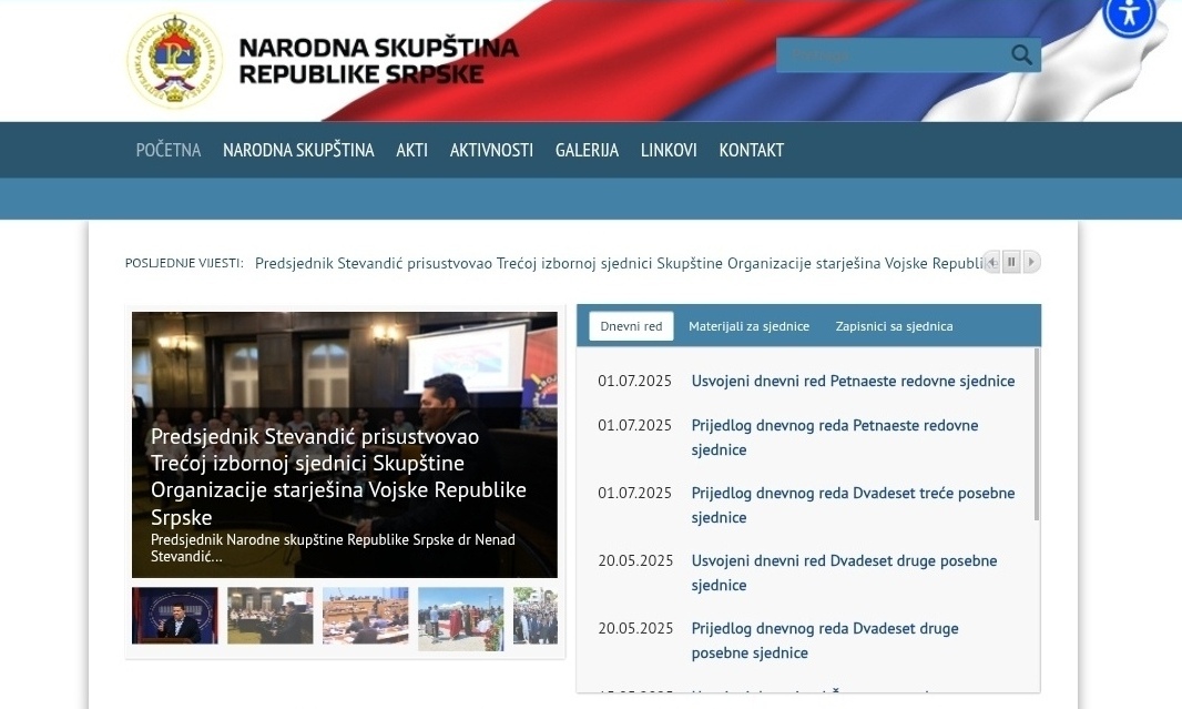 Parlament Srpske mijenja veb-sajt: Ko će dobiti posao vrijedan više od 40.000 KM