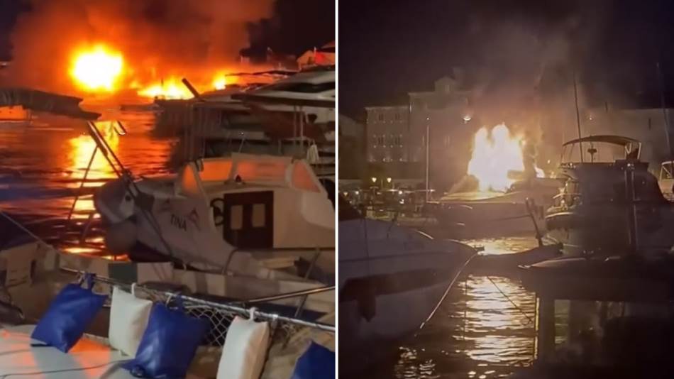 U Budvi planule tri jahte: Vatrogasci na terenu, nepoznat uzrok požara