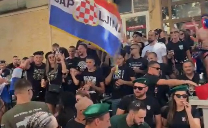 Ovako izgleda Sinj: Ljudi u crnom pjevaju zloglasnu ustašku pjesmu VIDEO