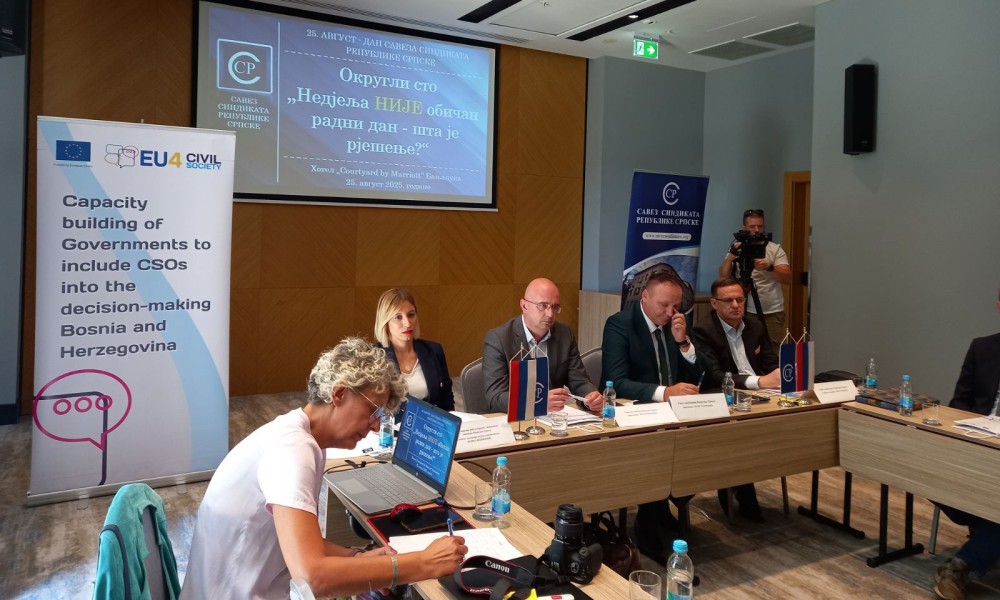 Zaključak Savez sindikata Srpske: “Rad nedjeljom mora biti dodatno plaćen”