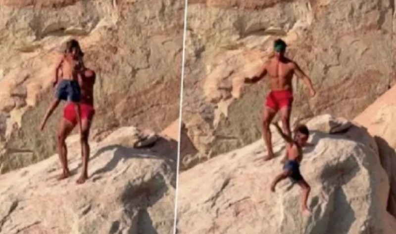 Influenser bacio sina (7) sa litice u jezero da ga “ohrabri”: Na mrežama ga “razapeli”