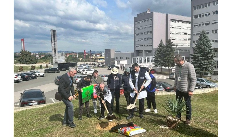 Poklon svim pacijentima! Ispred UKC-a Srpske u Banjaluci zasađeno drvo života VIDEO