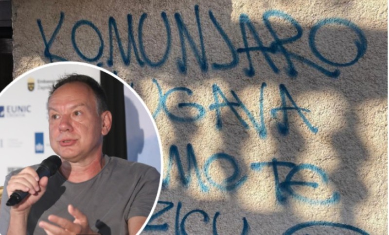 Uvredljiv grafit na zgradi u kojoj živi književnik Jurica Pavičić: “Nije istina, to je spin”