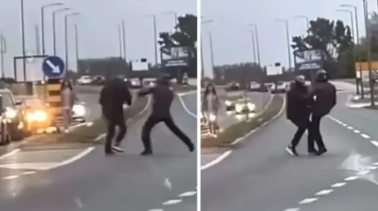 Potukli se nasred ulice: Sijevale pesnice, tuča zaustavila saobraćaj VIDEO