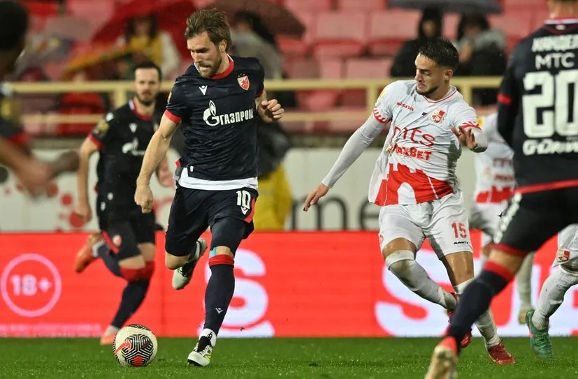 Zvezda potvrdila da se nalazi u lošoj formi: U kišnom Nišu odigrala 0:0