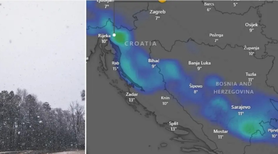 Šokantna promjena vremena: Stiže zahlađenje i snijeg, temperatura će pasti za 15 stepeni
