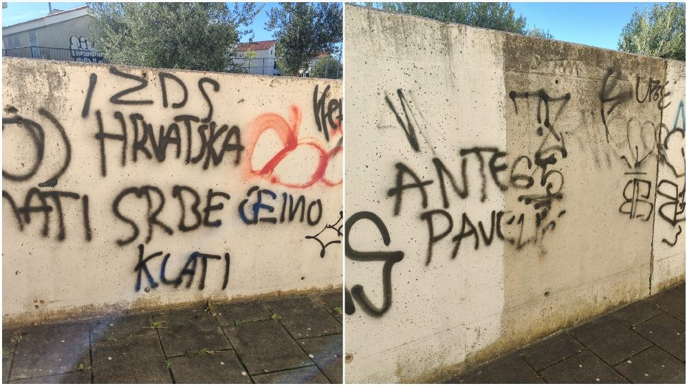 Jezivi natpisi na zidu u blizini škole u Zadru: “Srbe ćemo klati”