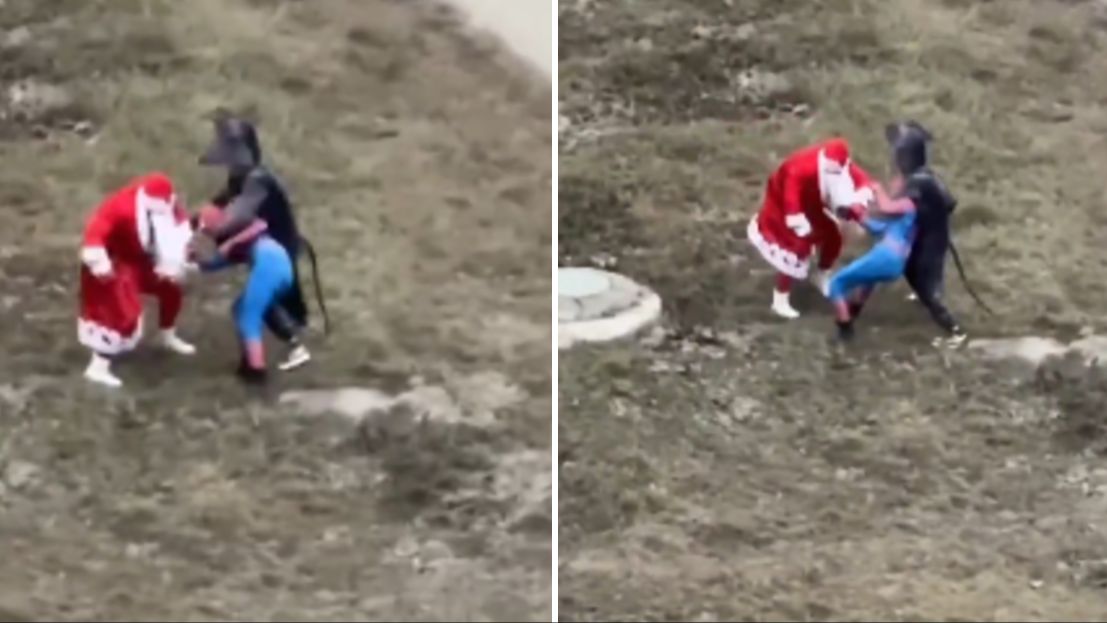 Bizaran snimak: Potukli se “Djed Mraz” i “Spajdermen”, uključio se i miš VIDEO
