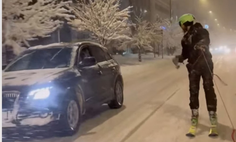 Sarajlija skijao glavnom saobraćajnicom: Ovo je bilo ispunjenje dječačkog sna VIDEO