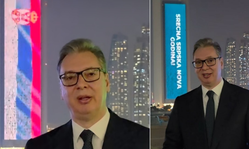 Čestitka iz Abu Dabija: Srpska zastava na kuli povodom Nove godine