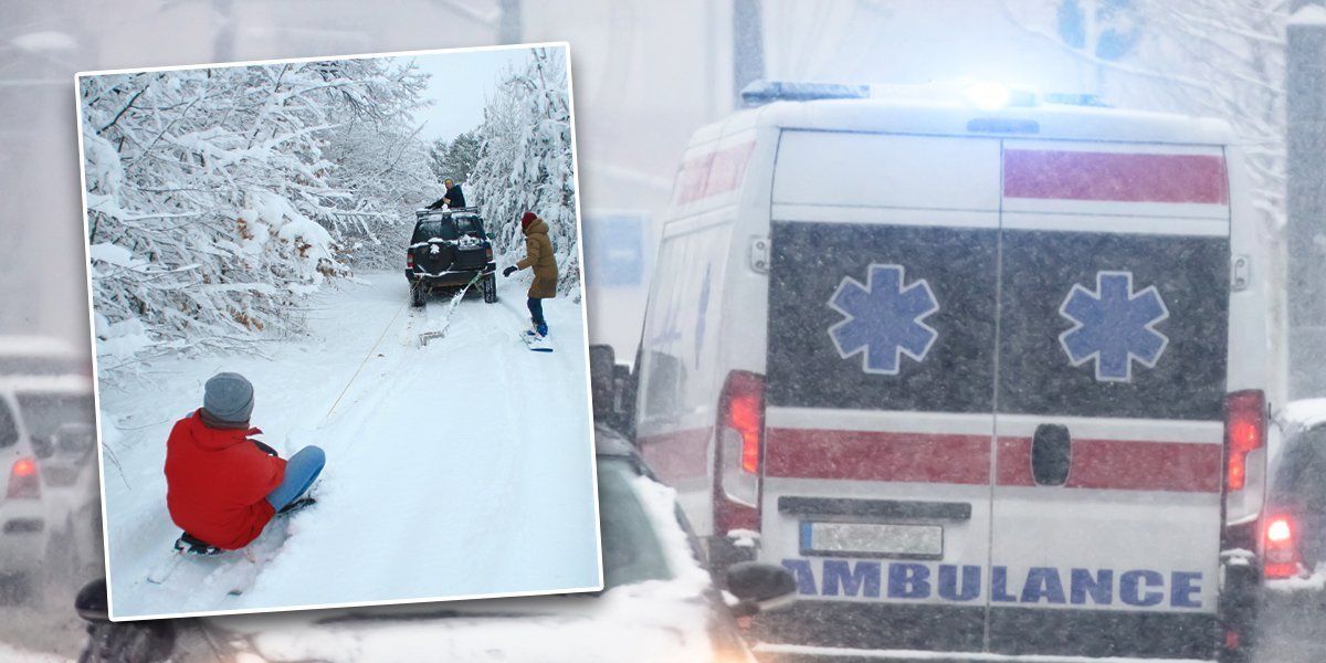 Vožnja po snijegu se pretvorila u noćnu moru: Mladić vukao djevojke na sankama, drug ih pregazio automobilom
