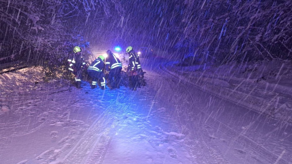 Snijeg napravio haos: Banjalučkim vatrogascima pune ruke posla FOTO