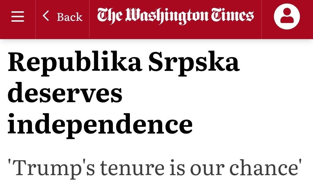 Vašington Tajms objavio: “Republika Srpska zaslužuje nezavisnost”