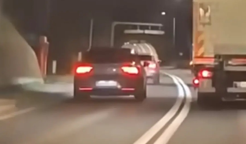 Opasno preticanje preko duple pune linije u tunelu: Policija reagovala, vozači sankcionisani VIDEO