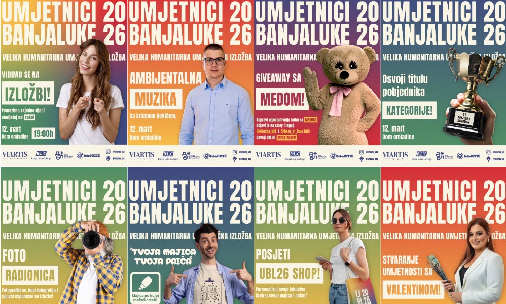 Umjetnici Banjaluke 2026 za djecu i njihovo ozdravljenje: Ne propustite večerašnju izložbu!