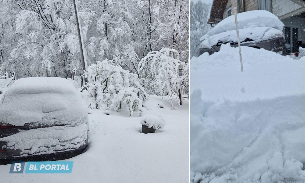 Mart pokazao zube: U banjalučkom naselju napadalo već 24 centimetra snijega FOTO
