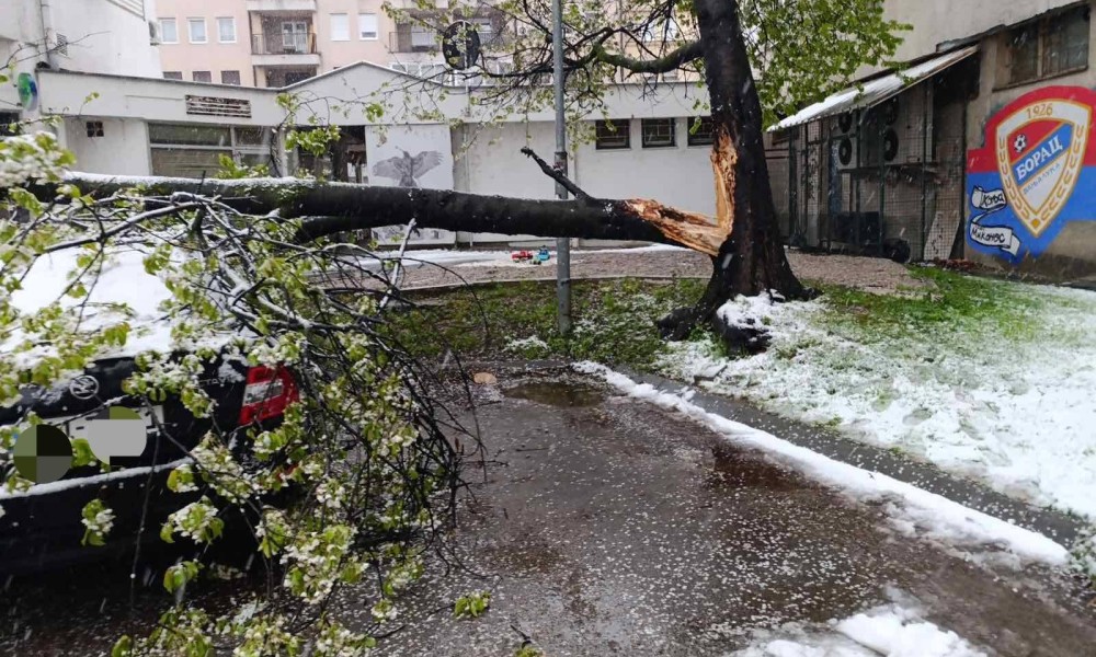 Vatrogasci u Banjaluci imali pune ruke: Snijeg izazvao brojne probleme FOTO