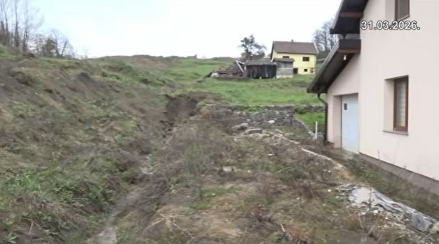Klizište kod Maglaja ugrožava stambene objekte i Koridor 5c VIDEO