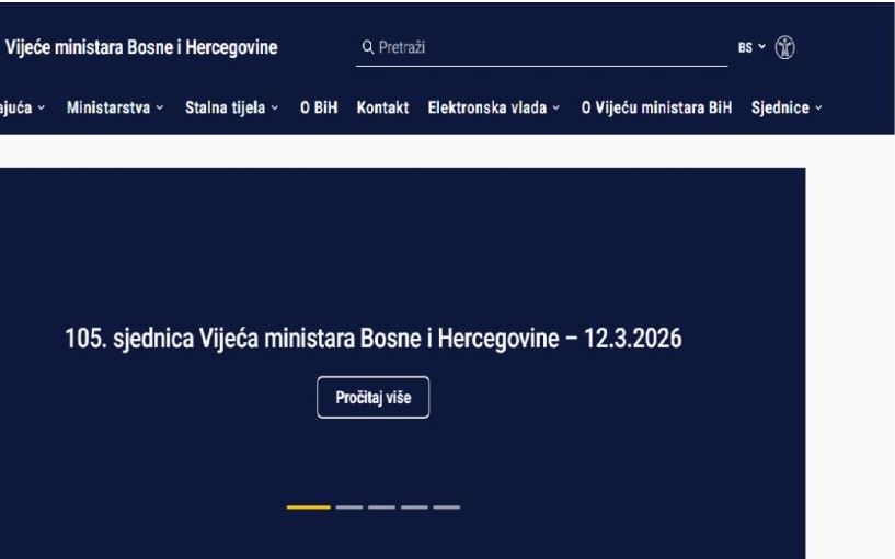 Savjet ministara BiH osniva portal: Novac treba da se obezbijedi u budžetu