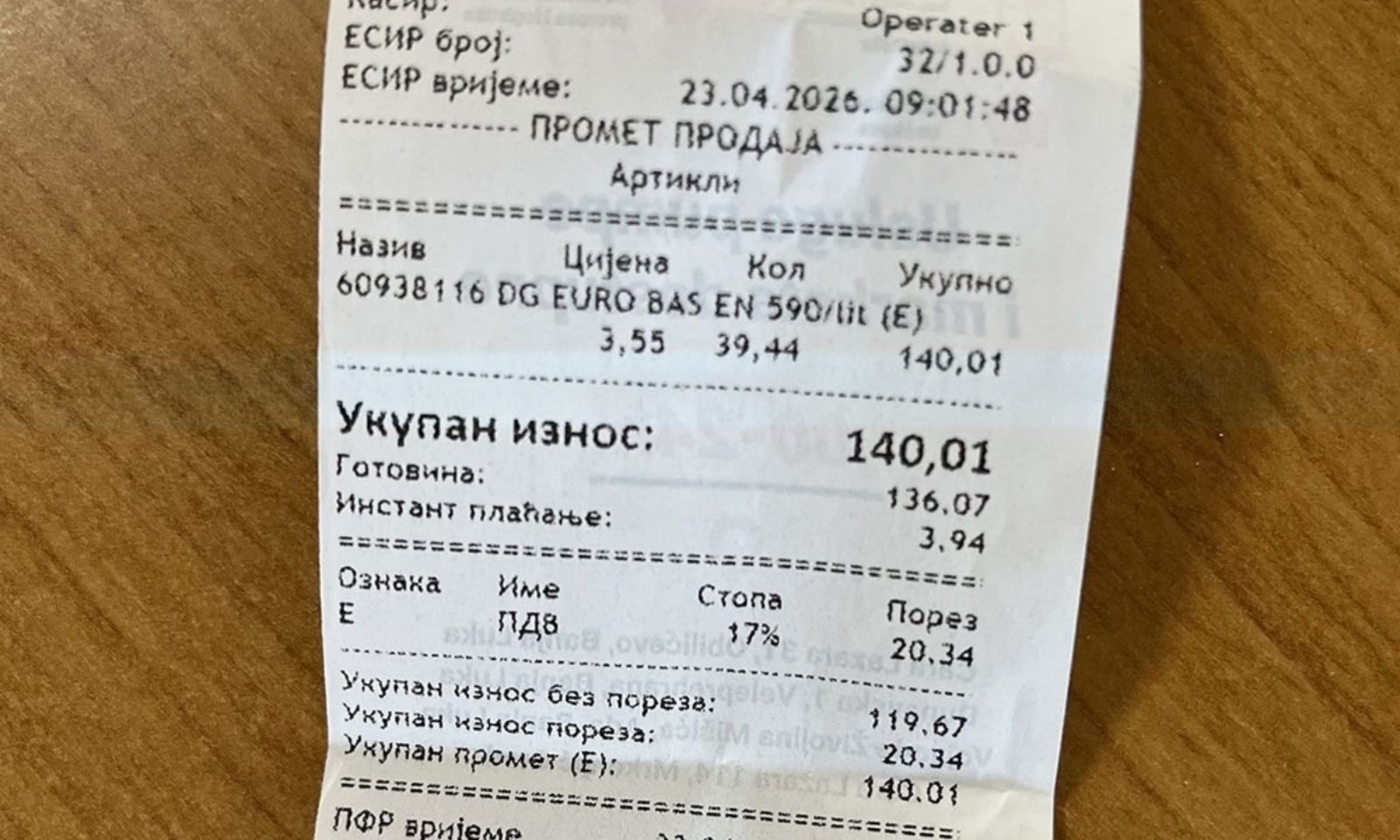 Povrat akciza na gorivo u RS: Vozač dobio 3,9 KM na 140 KM računa