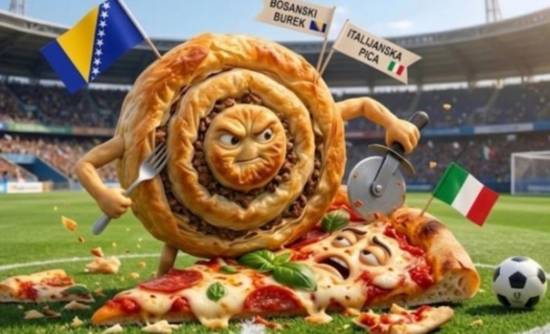 Burek protiv pice: Viralna slika nakon meča BiH i Italije zapalila mreže VIDEO, FOTO