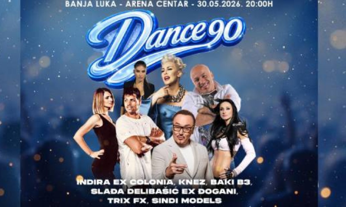 Hitovi devedesetih u Areni centar: Dance90 spektakl 30.05. u Banjaluci