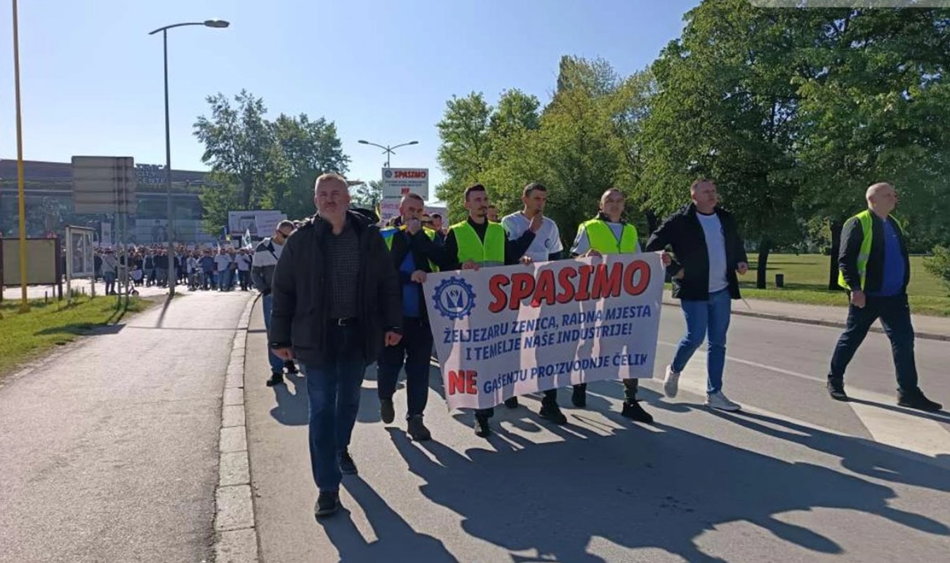 Prvomajski protest u Zenici: Više od 1.500 ljudi traži spas za Željezaru
