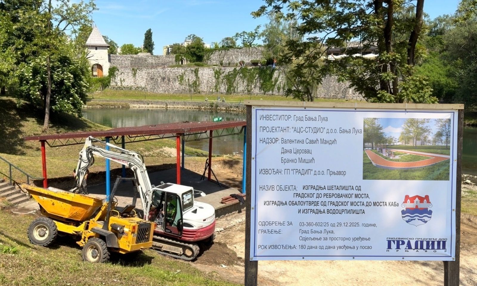 Srušen teren iza dvorane “Obilićevo”: Počela gradnja novog šetališta uz Vrbas FOTO